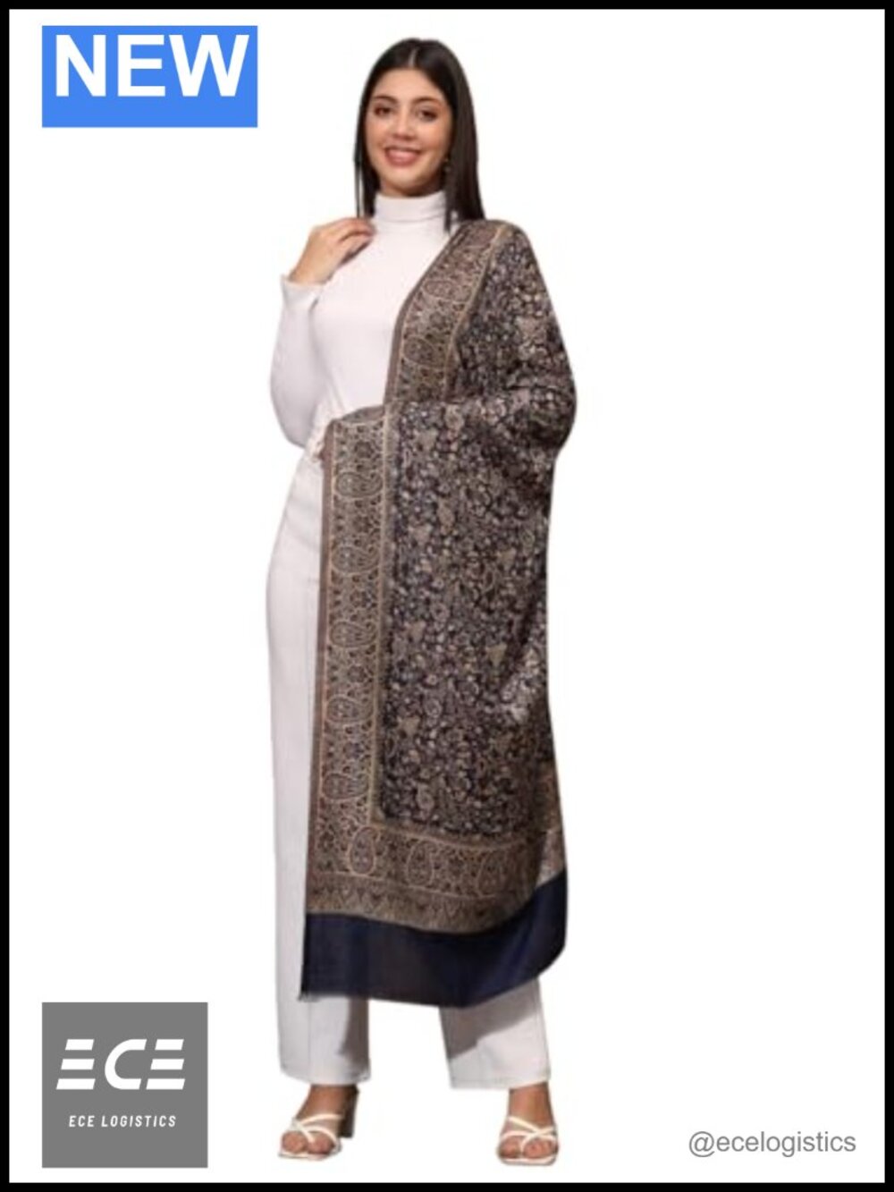 Kani Woven Stole Paisley Woolen Winter Scarf Wrap for Women